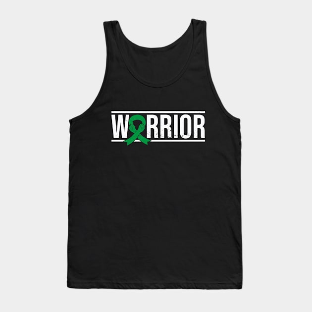 Bipolar Disorder Warrior with Green Awareness Ribbon Tank Top by GiftTrend